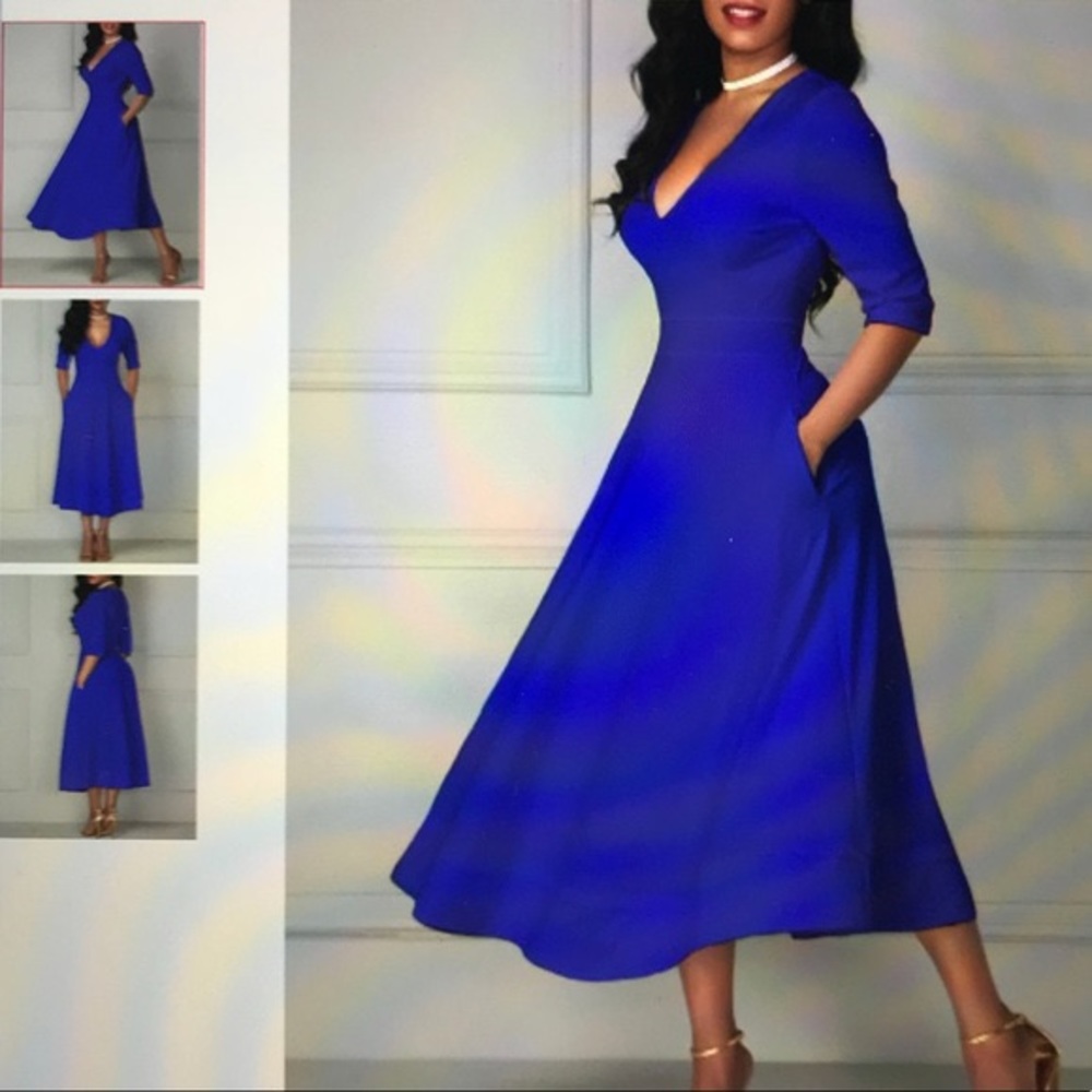 Perfect for Summer! Women's royal blue dress.
